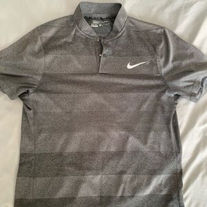 Nike golf polo - Two tone grey stripes - mens medium
